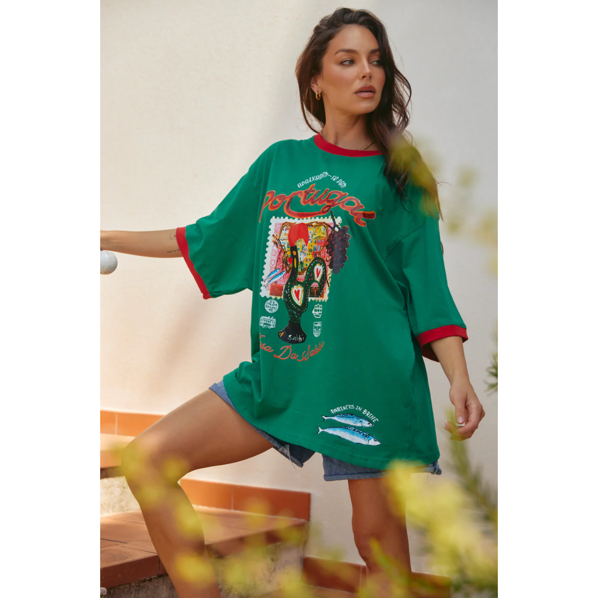 Sabbi The Very Oversized Love Notes Tee - Portugal - Green