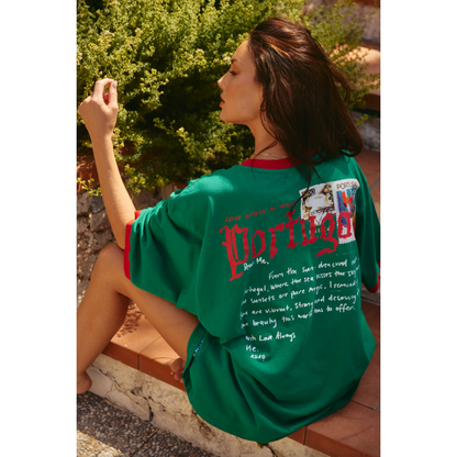 Sabbi The Very Oversized Love Notes Tee - Portugal - Green