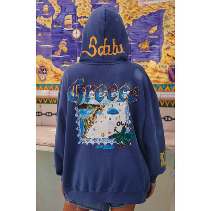 Sabbi The Love Notes Greece Hoodie - Navy Blue