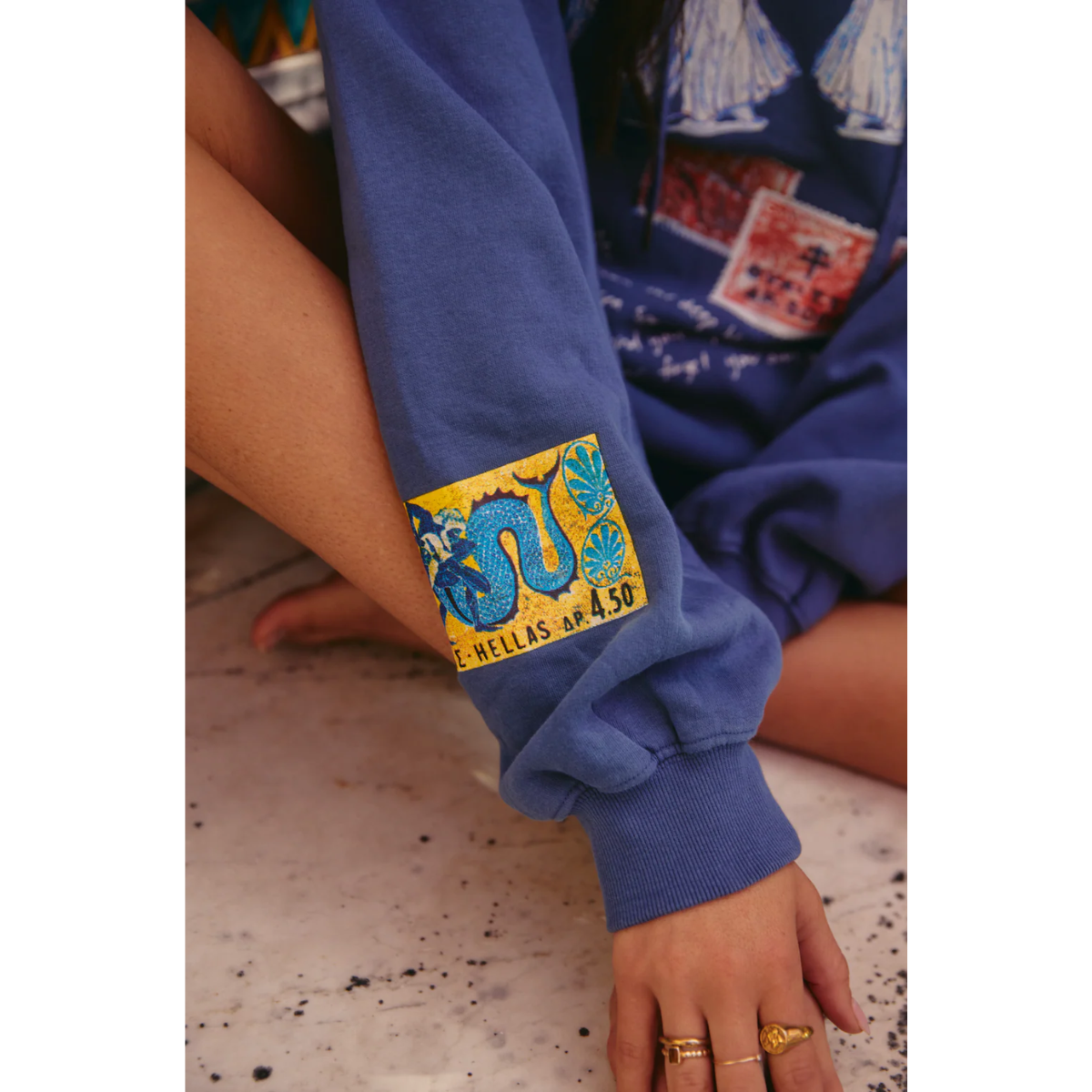 Sabbi The Love Notes Greece Hoodie - Navy Blue