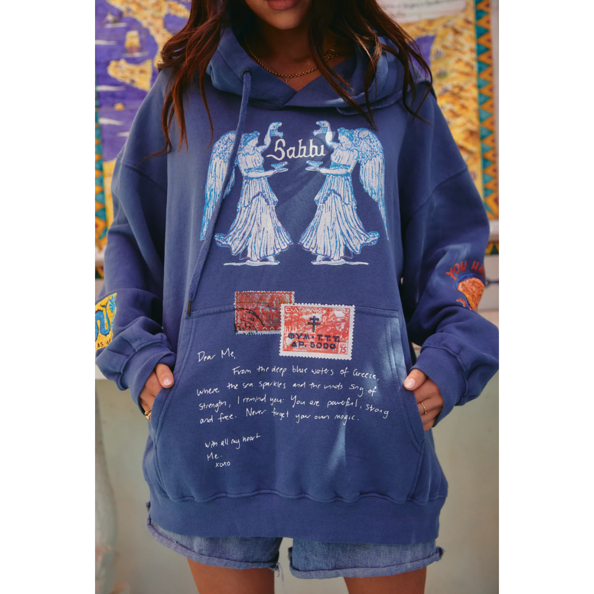 Sabbi The Love Notes Greece Hoodie - Navy Blue