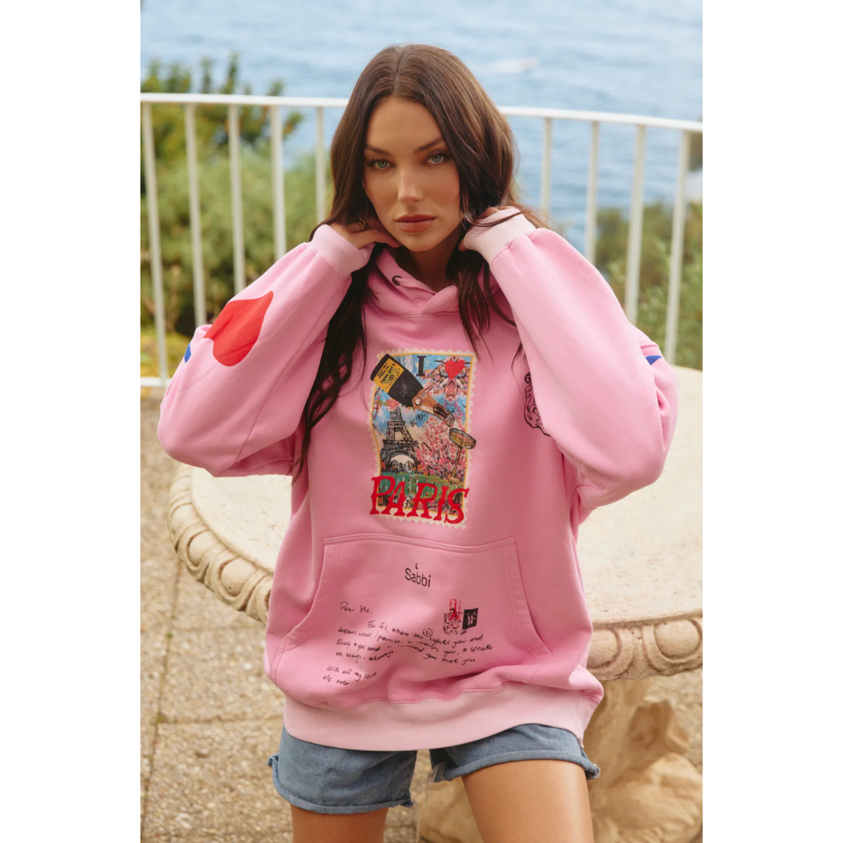 Sabbi The Love Notes Paris Hoodie - Pink