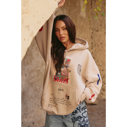 Sabbi The Love Notes Paris Hoodie - Sand