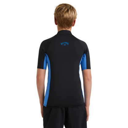 Billabong Arch Long Sleeve Boys Rash Vest - Black/Cobalt