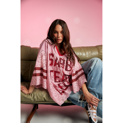 Sabbi The lace Varsity Jersey - Pink