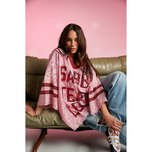 Sabbi The lace Varsity Jersey - Pink