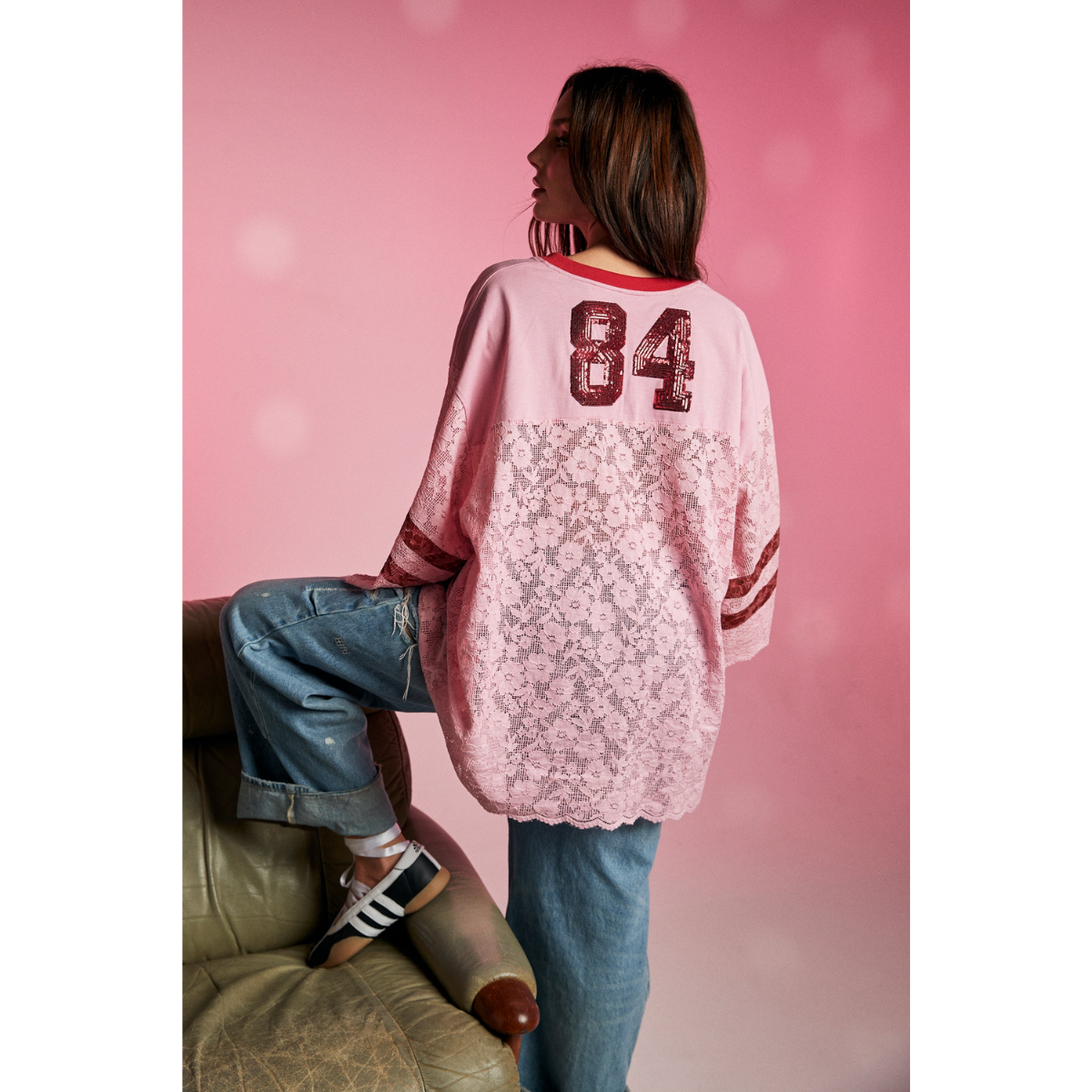 Sabbi The lace Varsity Jersey - Pink