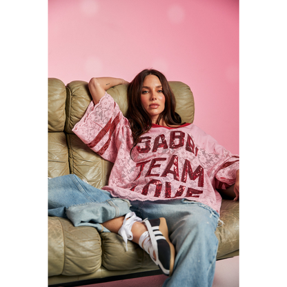 Sabbi The lace Varsity Jersey - Pink