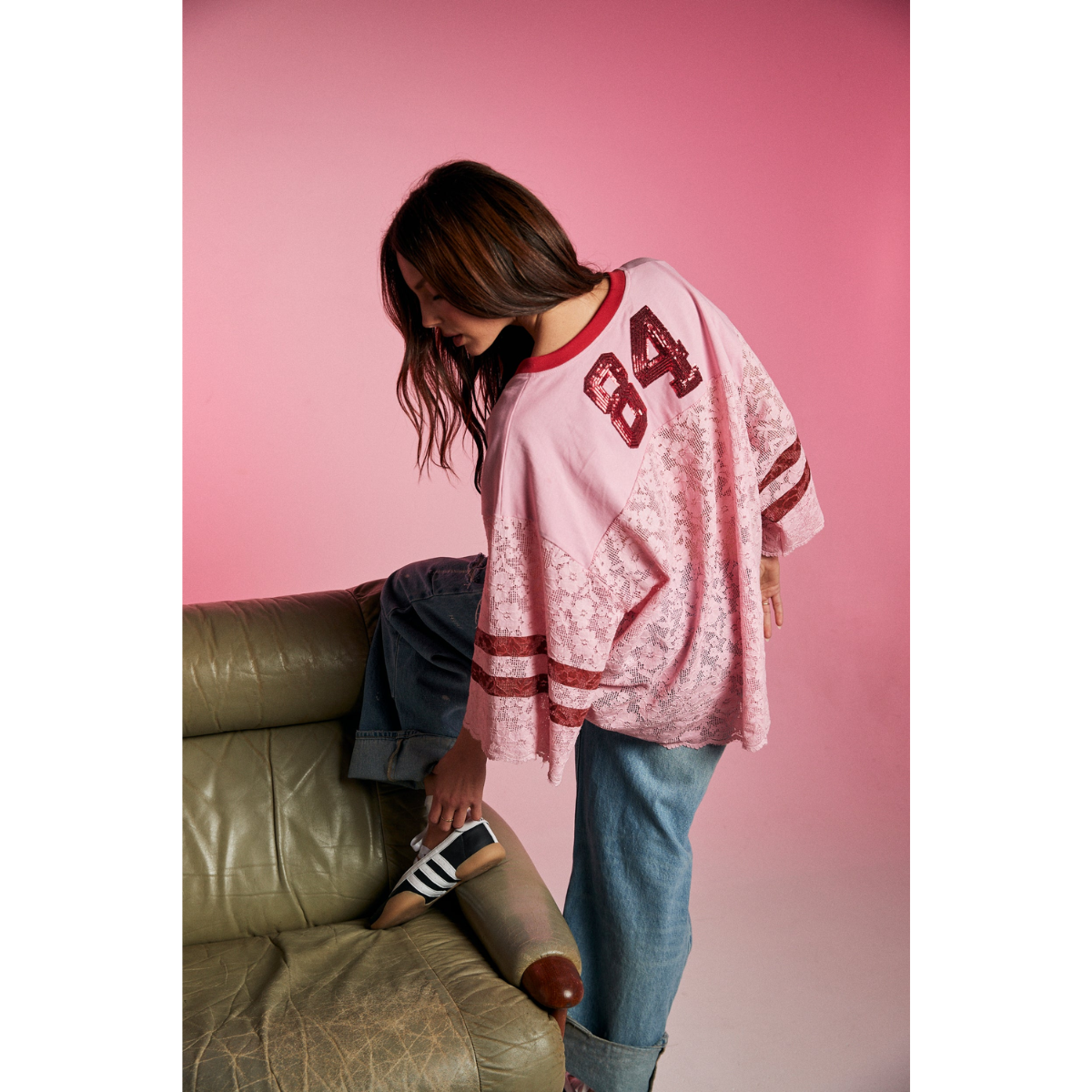 Sabbi The lace Varsity Jersey - Pink