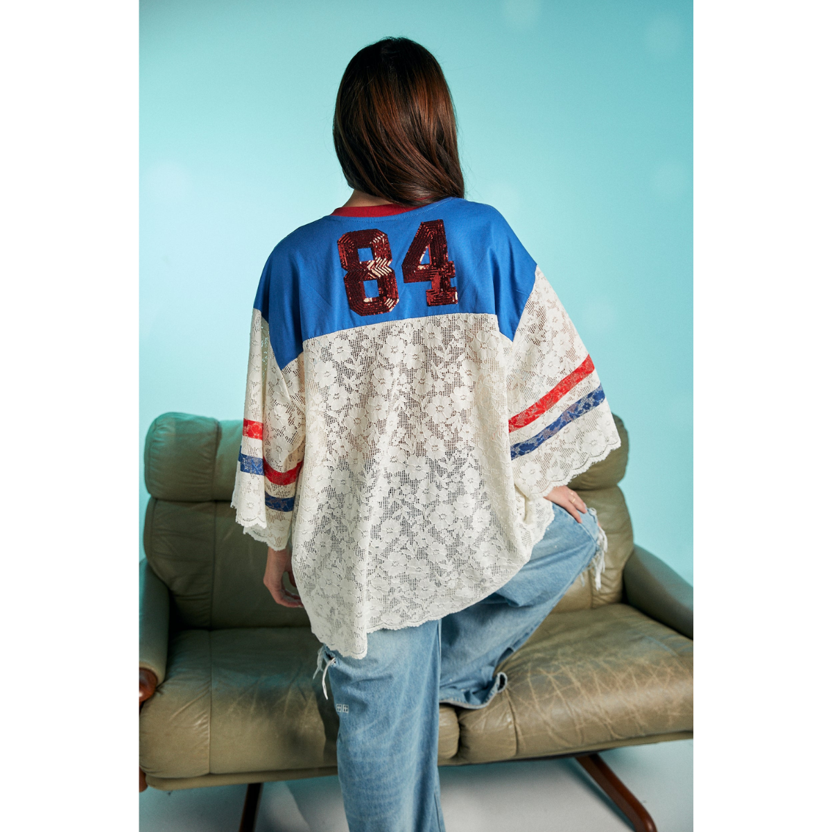 Sabbi The lace Varsity Jersey - Blue/White