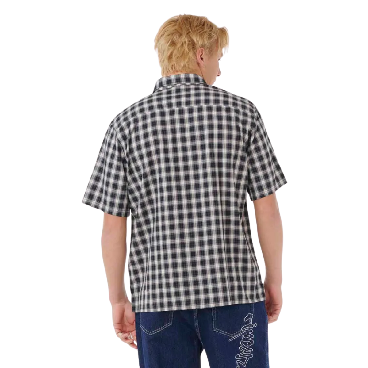 Rip Curl Archive Script Plaid Short Sleeve Shirt - Black