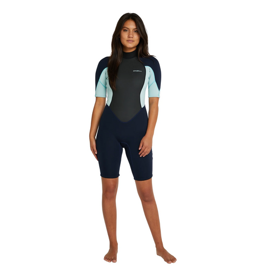 O'Neill Women's Reactor 2mm Short Sleeve Springsuit - Abyss/Abyss/Aqua