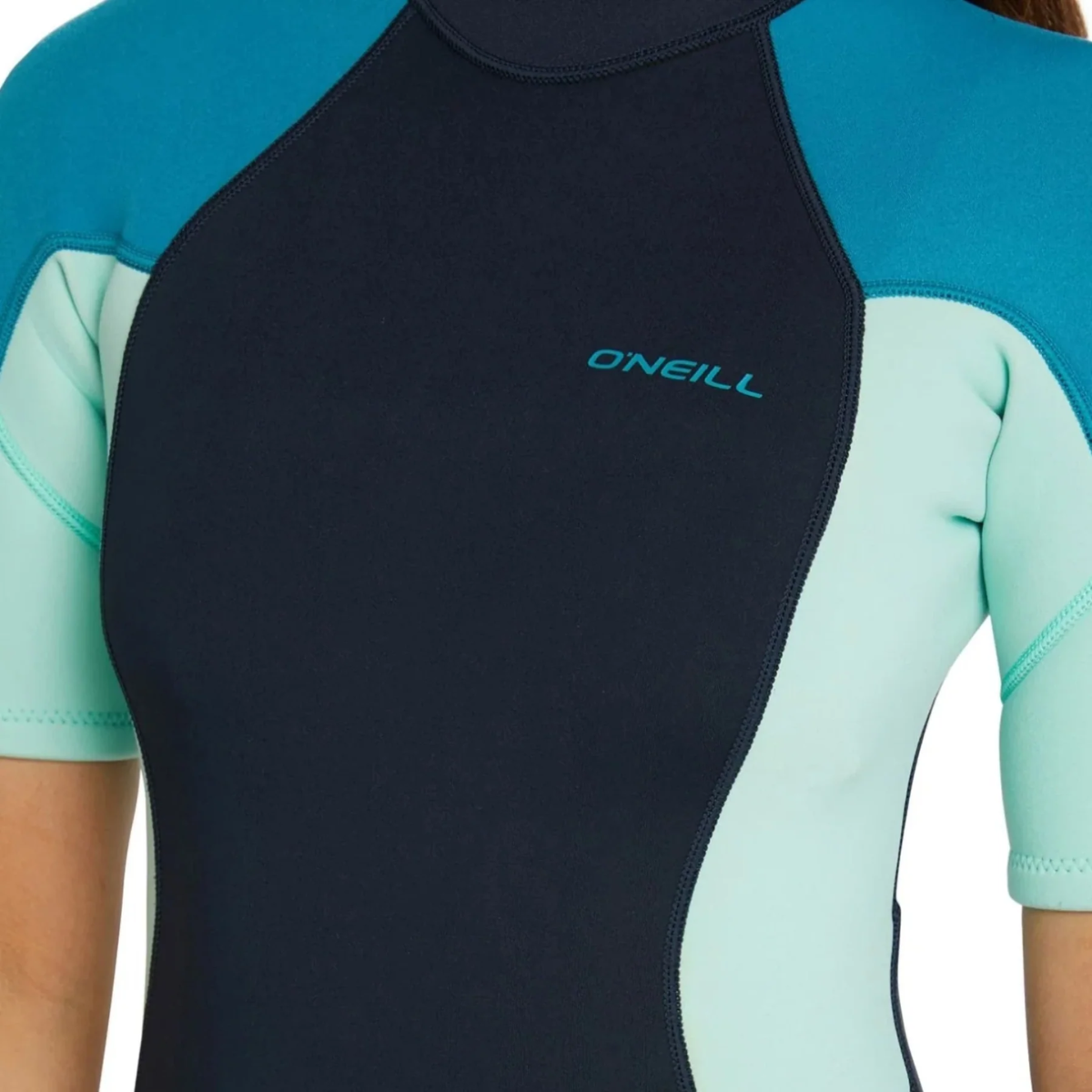 O'Neill Women's Reactor 2mm Short Sleeve Springsuit - Abyss/Abyss/Aqua