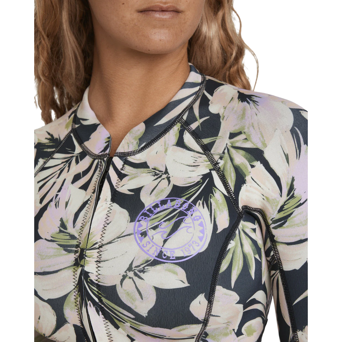 Billabong Womens 2/2mm Salty Dayz Natural Long Sleeve Springsuit - Black Floral
