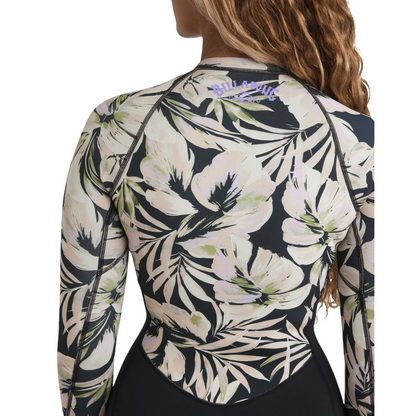 Billabong Womens 2/2mm Salty Dayz Natural Long Sleeve Springsuit - Black Floral