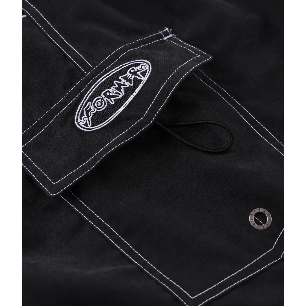 Former Swans Flatline Cargo Boardshort - Black
