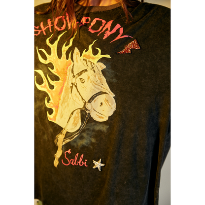 Sabbi Show Pony Tee - Black Acid Wash - Launching 28th September, 7pm