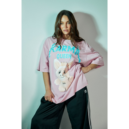 Sabbi Karma Queen Tee - Pink Acid Wash