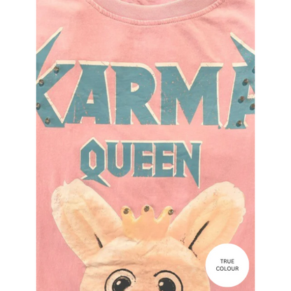 Sabbi Karma Queen Tee - Pink Acid Wash