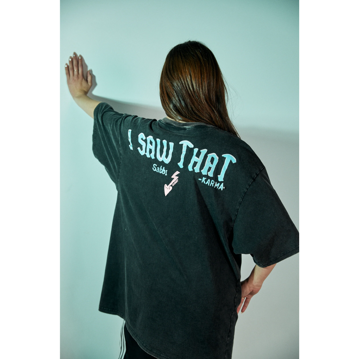Sabbi Karma Queen Tee - Black Acid Wash