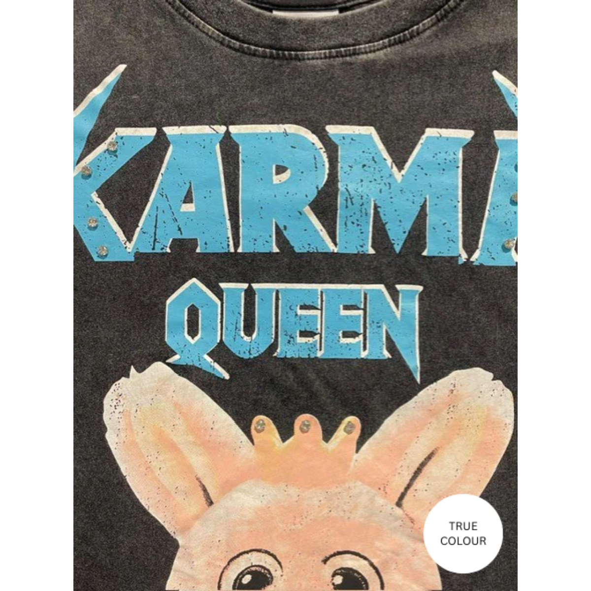 Sabbi Karma Queen Tee - Black Acid Wash