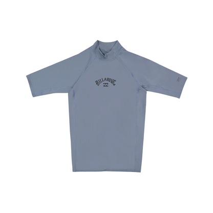 Billabong Mens All Day  Arch Short Sleeve Rash Vest - Steel