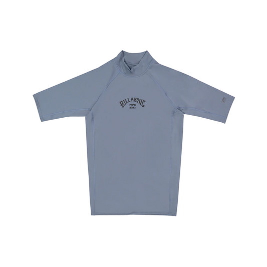 Billabong Mens All Day  Arch Short Sleeve Rash Vest - Steel