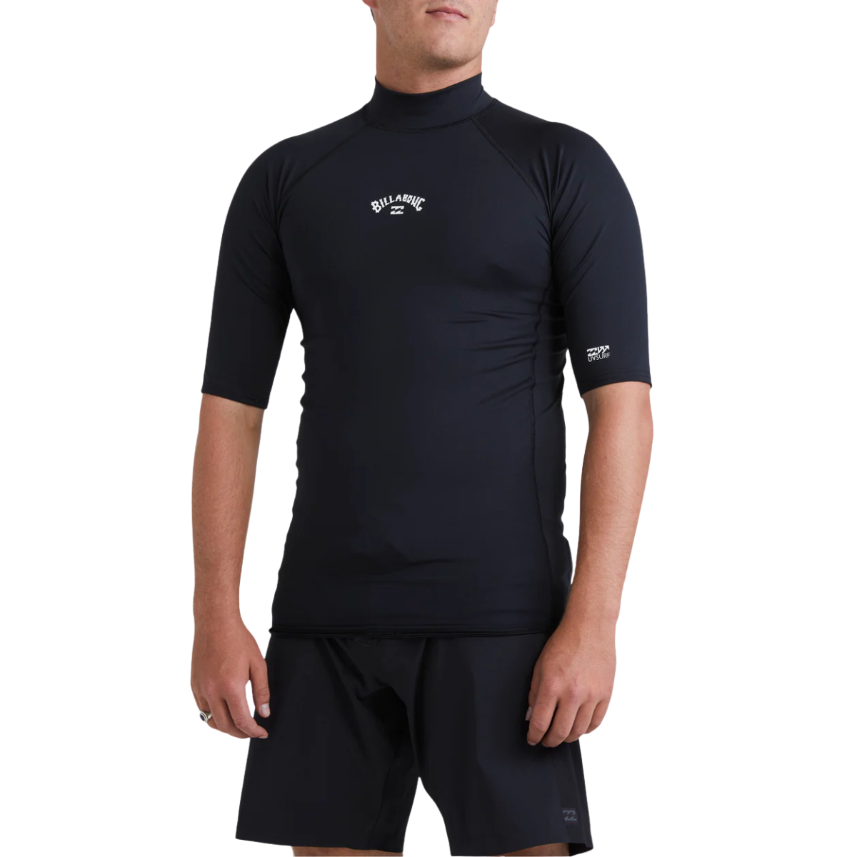 Billabong Mens All Day  Arch Short Sleeve Rash Vest - Black