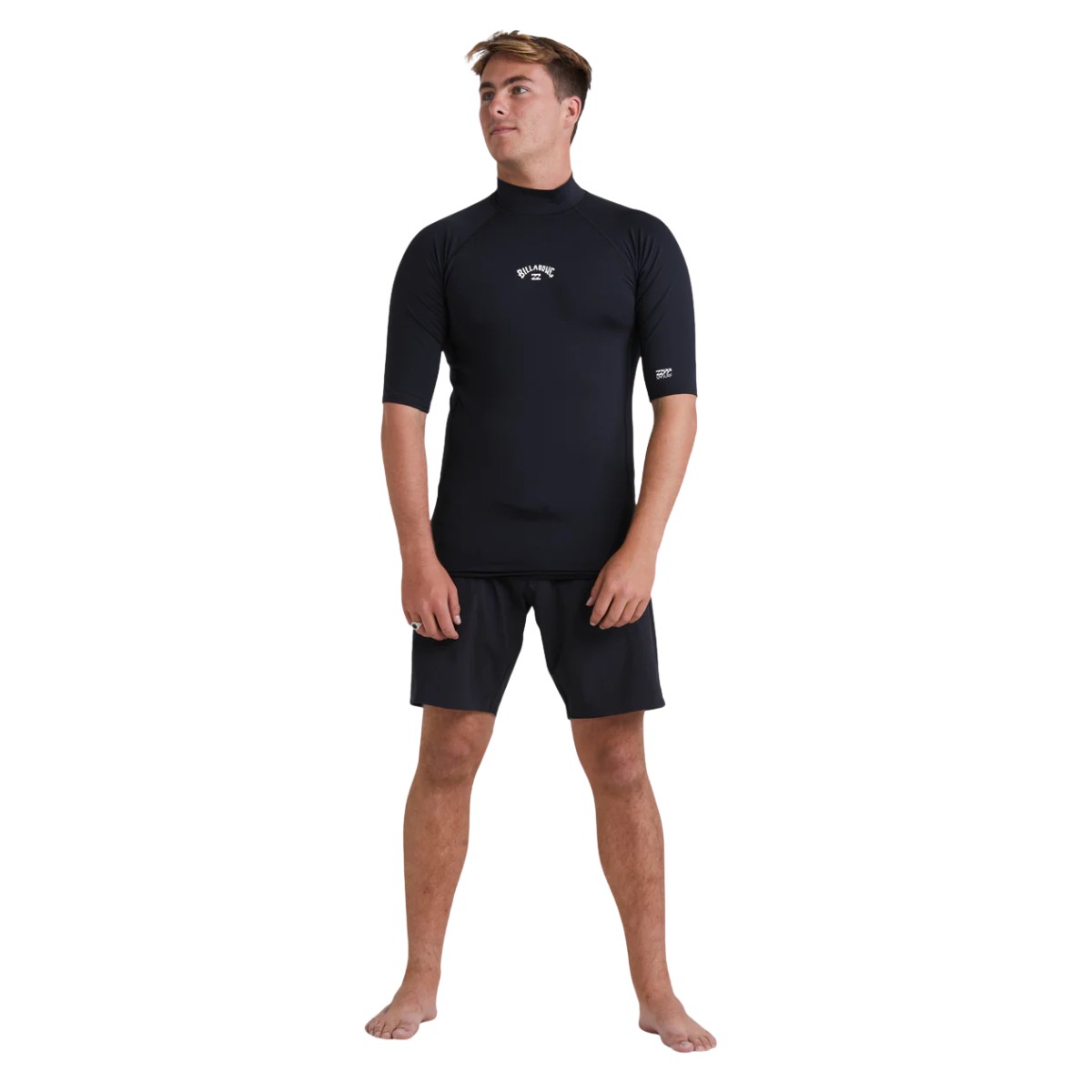Billabong Mens All Day  Arch Short Sleeve Rash Vest - Black