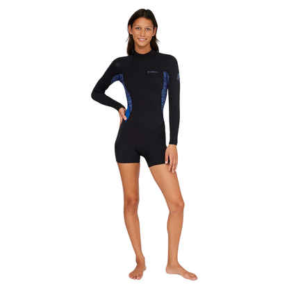 O'Neill Women's Bahia 2mm Long Sleeve Boyleg Spring Suit Back Zip - Jungle Surf
