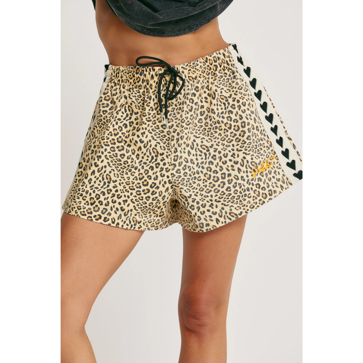 Sabbi Leopard Drill Mini Shorts