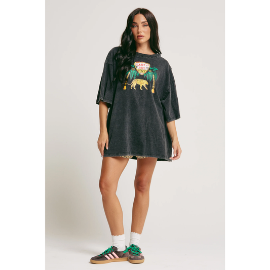 Sabbi Elephant Safari Tee - Washed Black