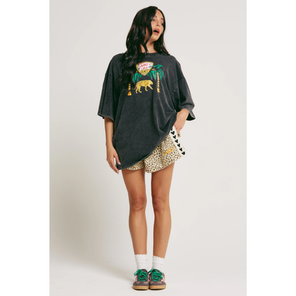 Sabbi Elephant Safari Tee - Washed Black
