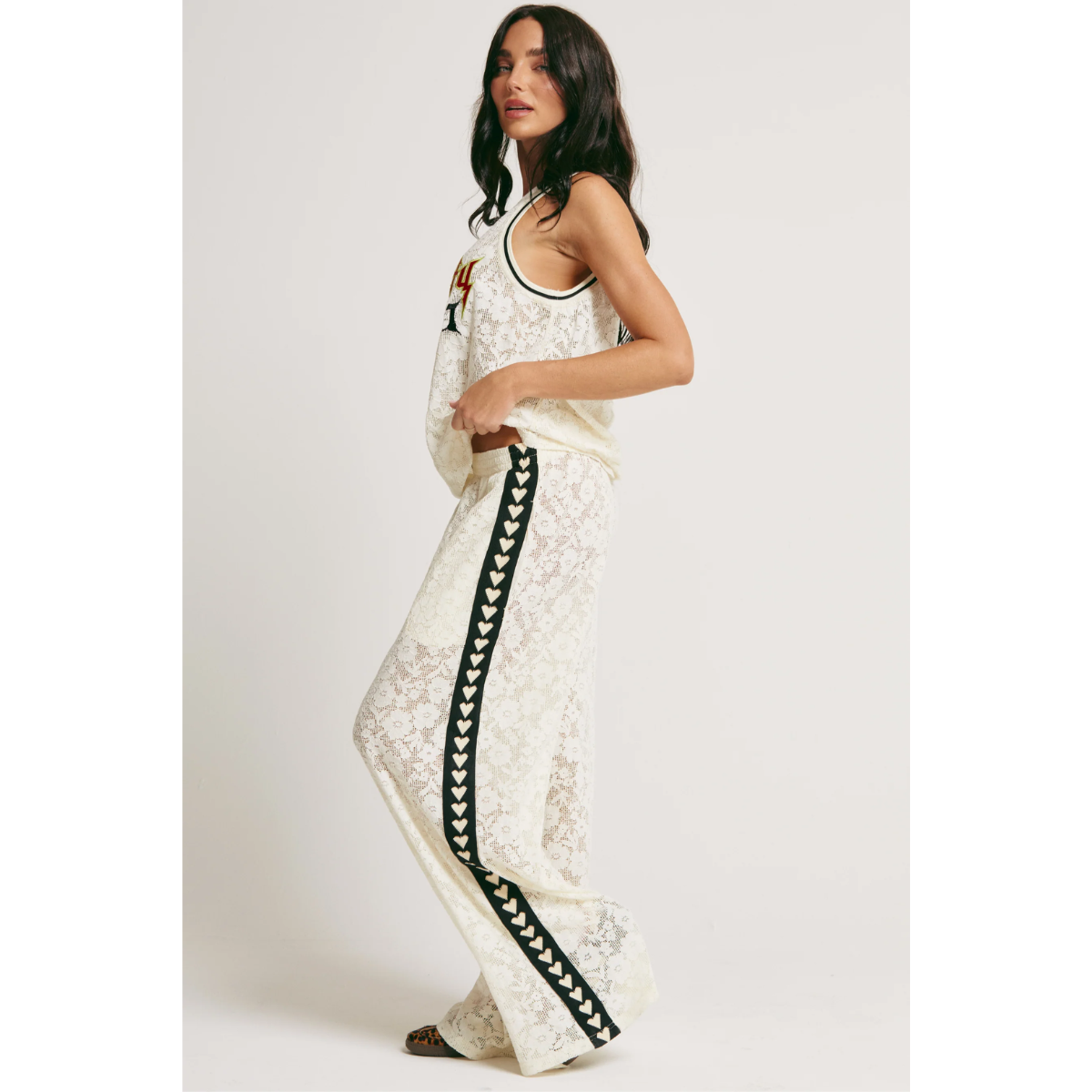 Sabbi Raving Hearts Lace Pant - Cream