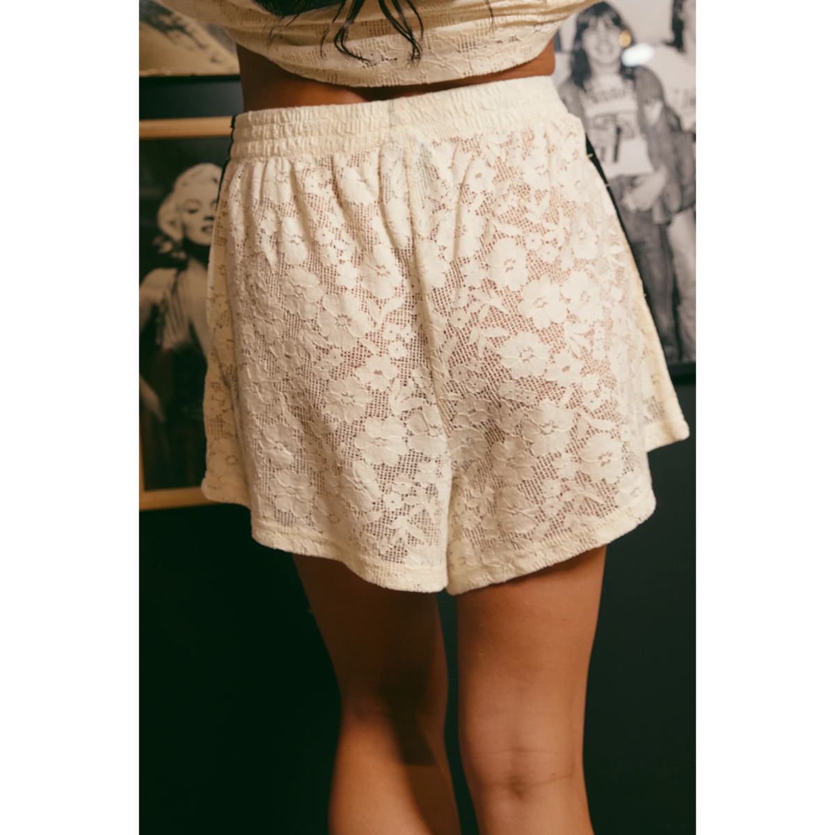 Sabbi Lace Boxer Shorts - Cream