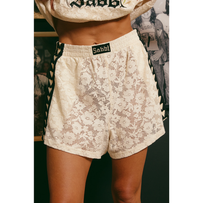 Sabbi Lace Boxer Shorts - Cream
