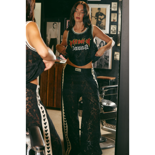 Sabbi Raving Hearts Lace Pant - Black PRE-ORDER