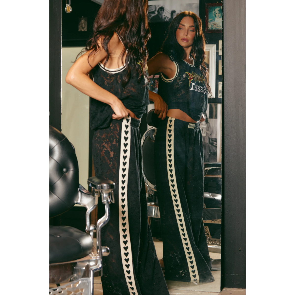 Sabbi Raving Hearts Lace Pant - Black PRE-ORDER