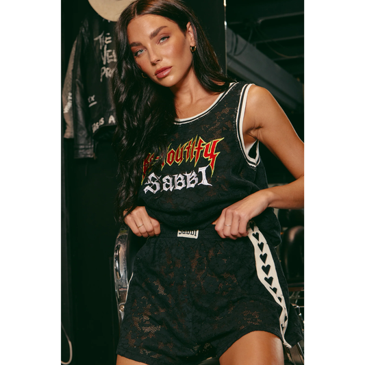 Sabbi Lace Boxer Shorts - Black PRE-ORDER, 4-6 week delivery
