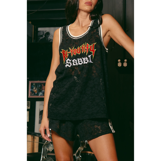 Sabbi The Be Youtiful Lace Singlet - Black, PRE-ORDER 4-6 Week Delivery