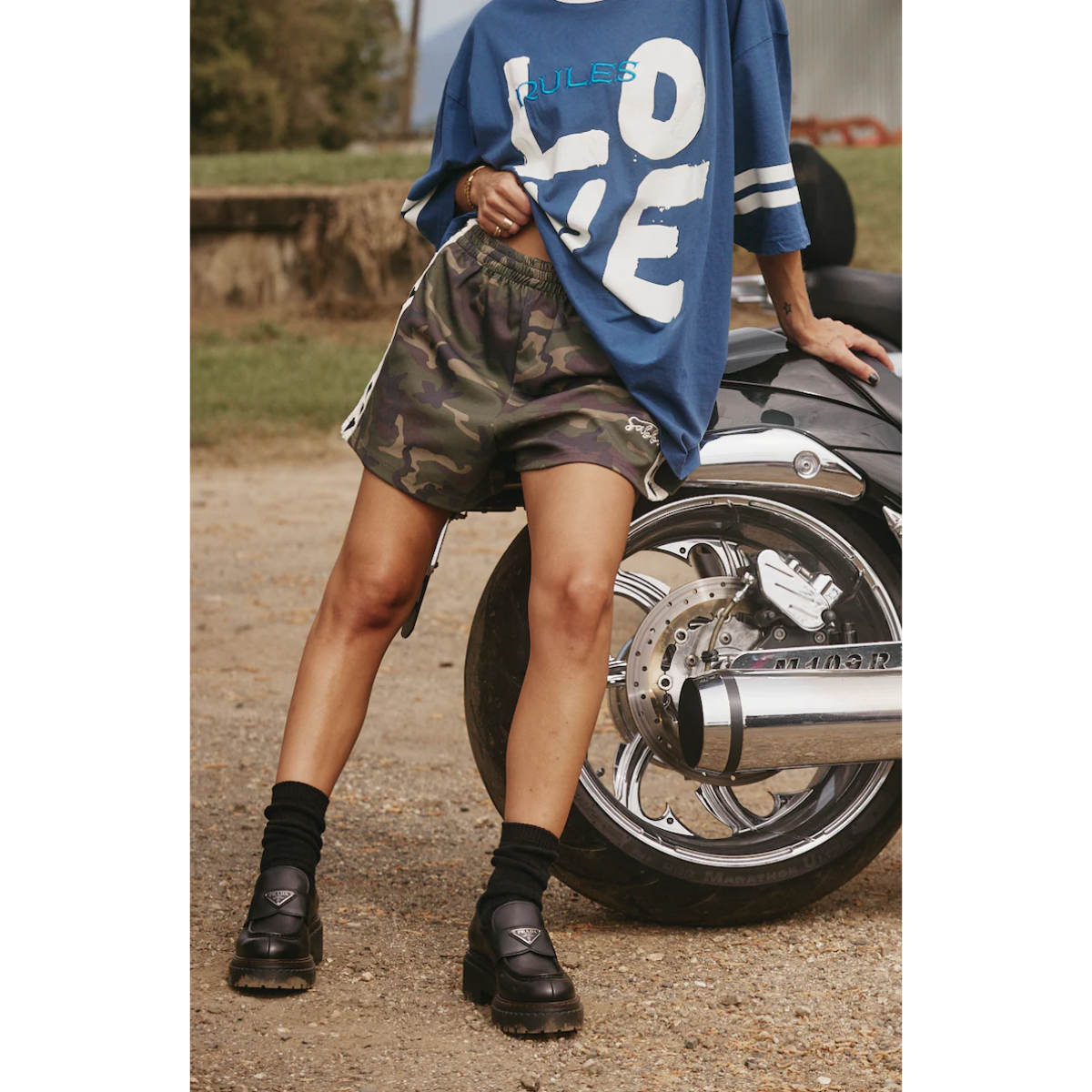 Sabbi The Raving Hearts Mini Shorts - Camo PRE-ORDER