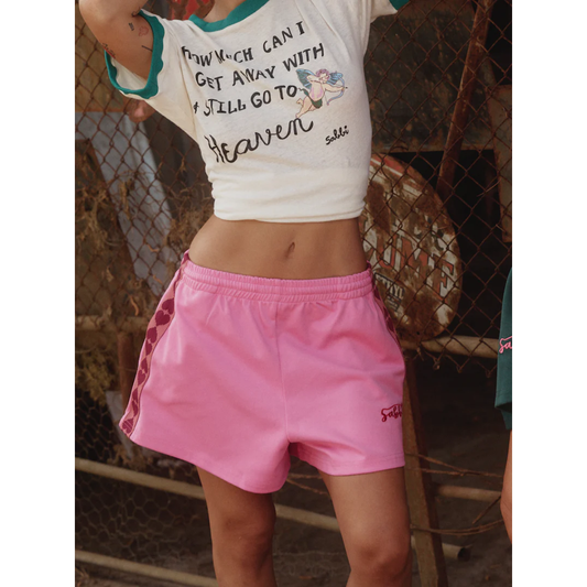 Sabbi The Raving Hearts Mini Shorts - Pink PRE-ORDER