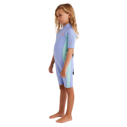 Billabong Kids (2-6years) 2mm Foil Back Zip Springsuit - Cosmic Blue