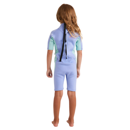 Billabong Kids (2-6years) 2mm Foil Back Zip Springsuit - Cosmic Blue