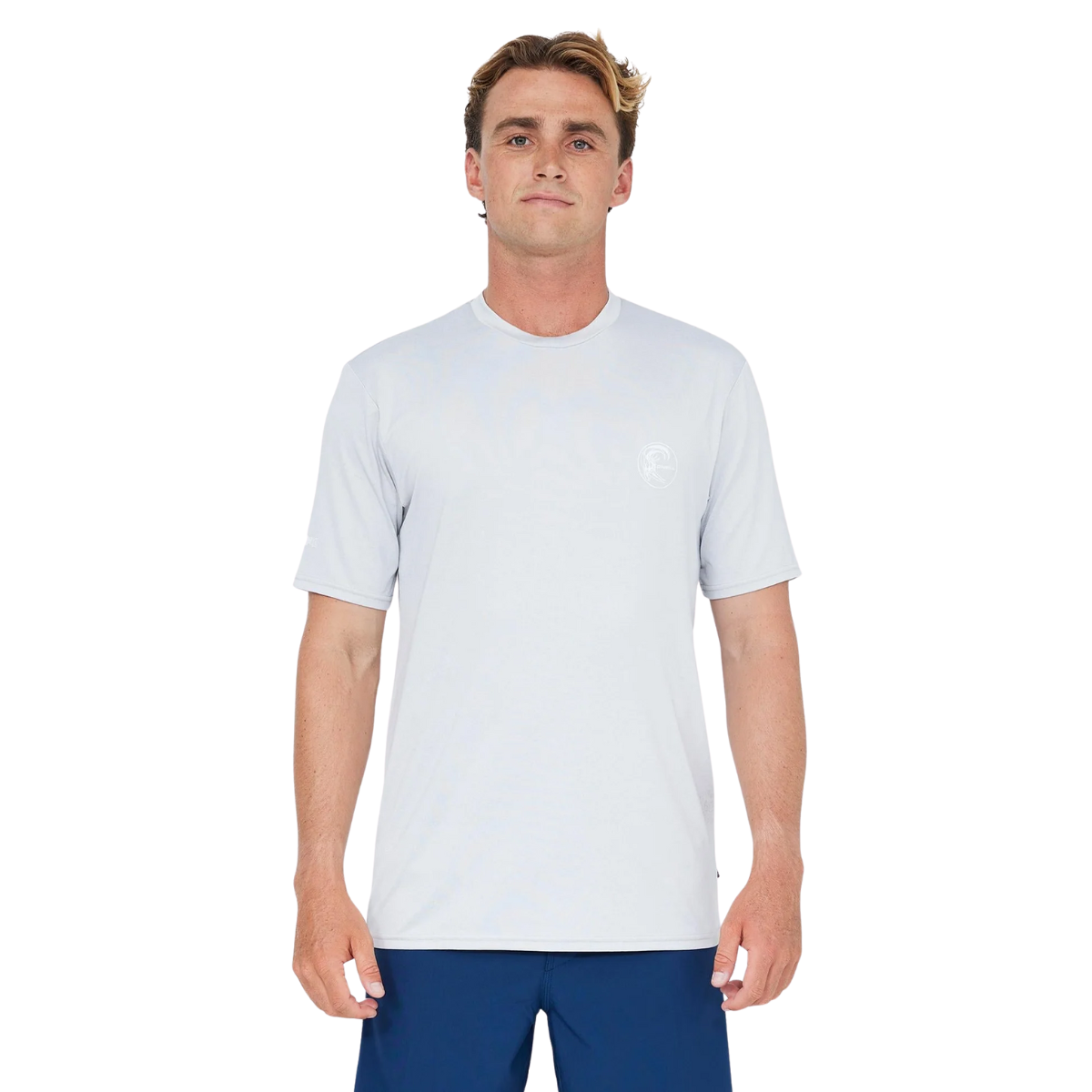Men's 24/7 Hybrid UV Short Sleeve Rash Vest Tee - Overcast
