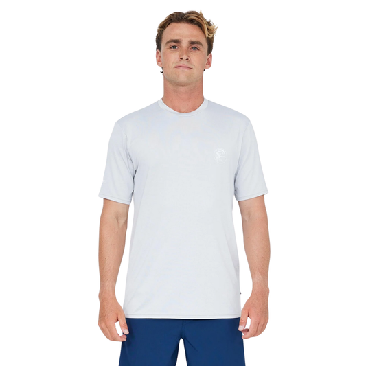 Men's 24/7 Hybrid UV Short Sleeve Rash Vest Tee - Overcast