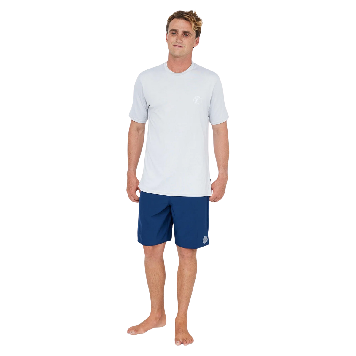 Men's 24/7 Hybrid UV Short Sleeve Rash Vest Tee - Overcast