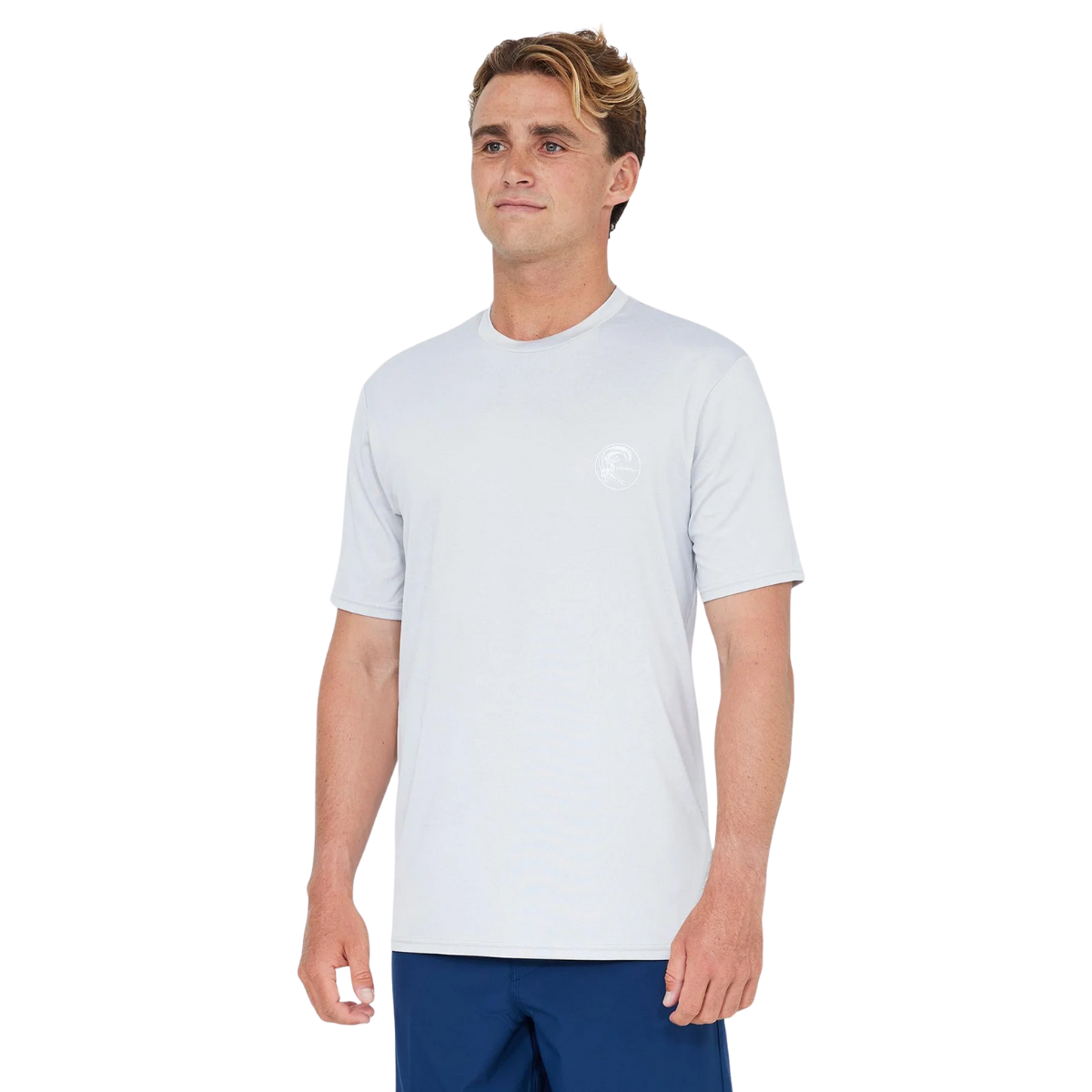 Men's 24/7 Hybrid UV Short Sleeve Rash Vest Tee - Overcast