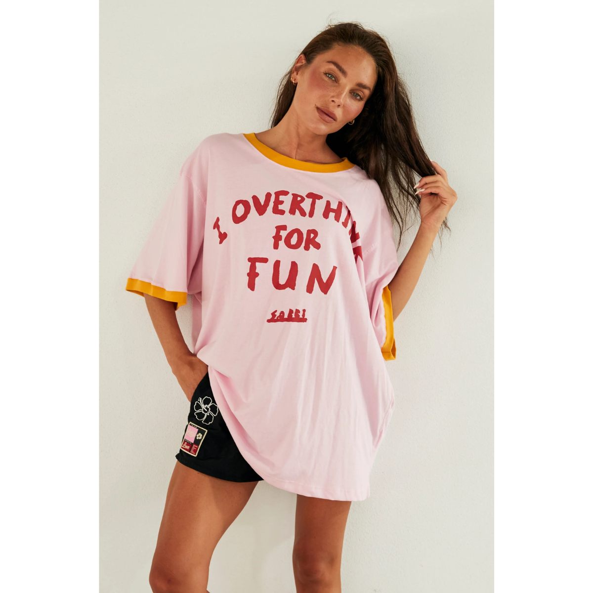 Sabbi the Very Oversized Overthinker Tee - Pink