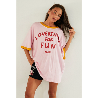Sabbi the Very Oversized Overthinker Tee - Pink